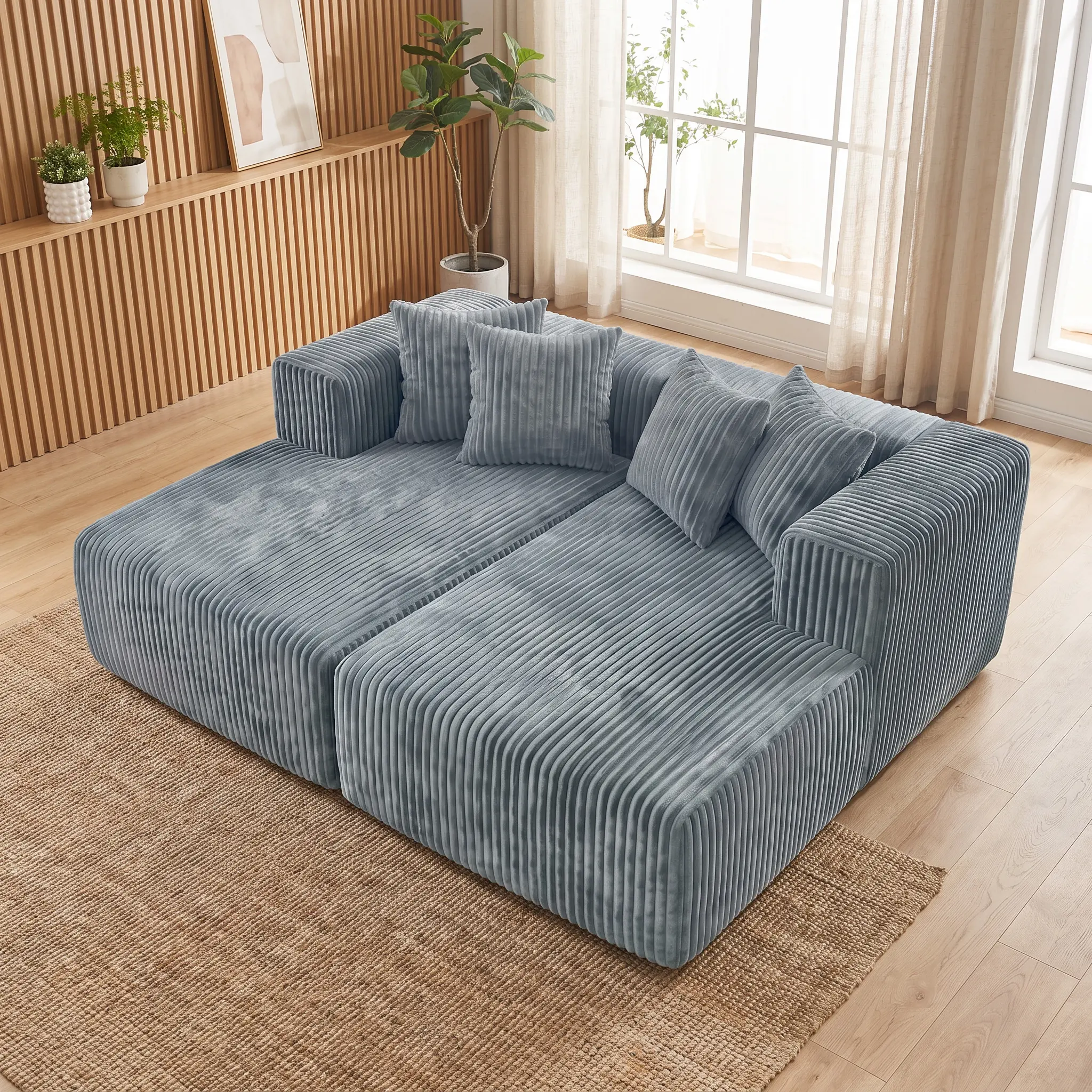 【Clearance Sale】Boneless Sectional Cloud Couch Modular with Chaise No Assembly Required Sofa Living Room