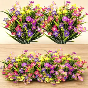 10 pcs mixed color artificial flower daisy simulation holly flower flexible DlY creative anti-ultraviolet colorfast suitable for indoor and outdoor home decoration.