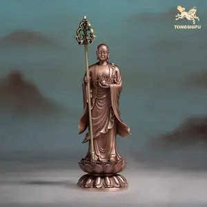 "King Jizang Bodhisattva" office desktop copper ornaments, home decoration handicrafts gifts