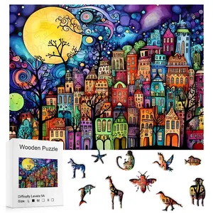 Factory Outlet Doodle-style Painting Jigsaw High Quality Art Children's Picture Book-style Paintings 3d Diy Jigsaw for Kids Colorful Crafts