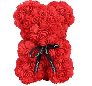 Artificial Flower Eternal Rose Teddy Bear for Mom Mother's Day Birthday Valentine's Day Anniversary Gifts & Decor Miniatures