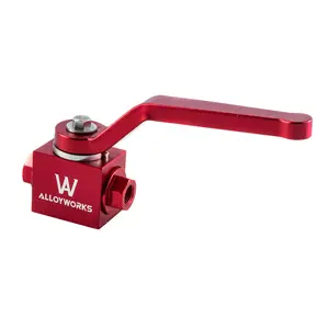 Alloyworks Brake Line Lock Shut Off Valve Adapter 1/8" NPT Billet Aluminium Anodised Red