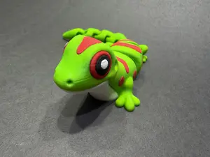 Articulating Magnetic Day Gecko, 3D Printed Flexible Lizard, Fridge Decor, Reptile Gift
