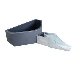 Landy Attachments Skid Steer 1/2 Yard Cement and Concrete Bucket Attachments with Spout, Universal Quick Tach Mount Plate