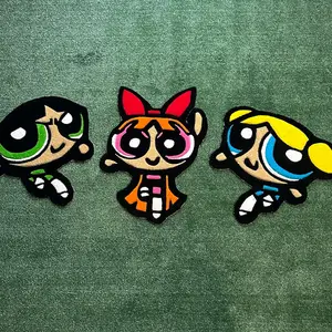 3 Powerpuff Girls Handmade Tufted Rug - Customizable