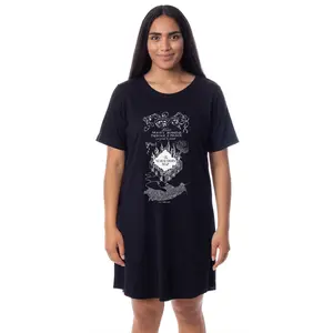 Harry Potter Womens' The Marauder's Map Mischief Managed Nightgown Sleep Pajama Shirt