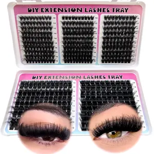 Large Capacity 200D/160D/120D/100D/80D/60D Mink False Eyelashes 530pcs/510pcs, Diy Individual Lashes, Wispy 0.07mm D Curl Lashes, 10-18mm Mixed Lengths, Soft & Reusable Makeup, DIY Eyelash Extensions, Fluffy Lashes