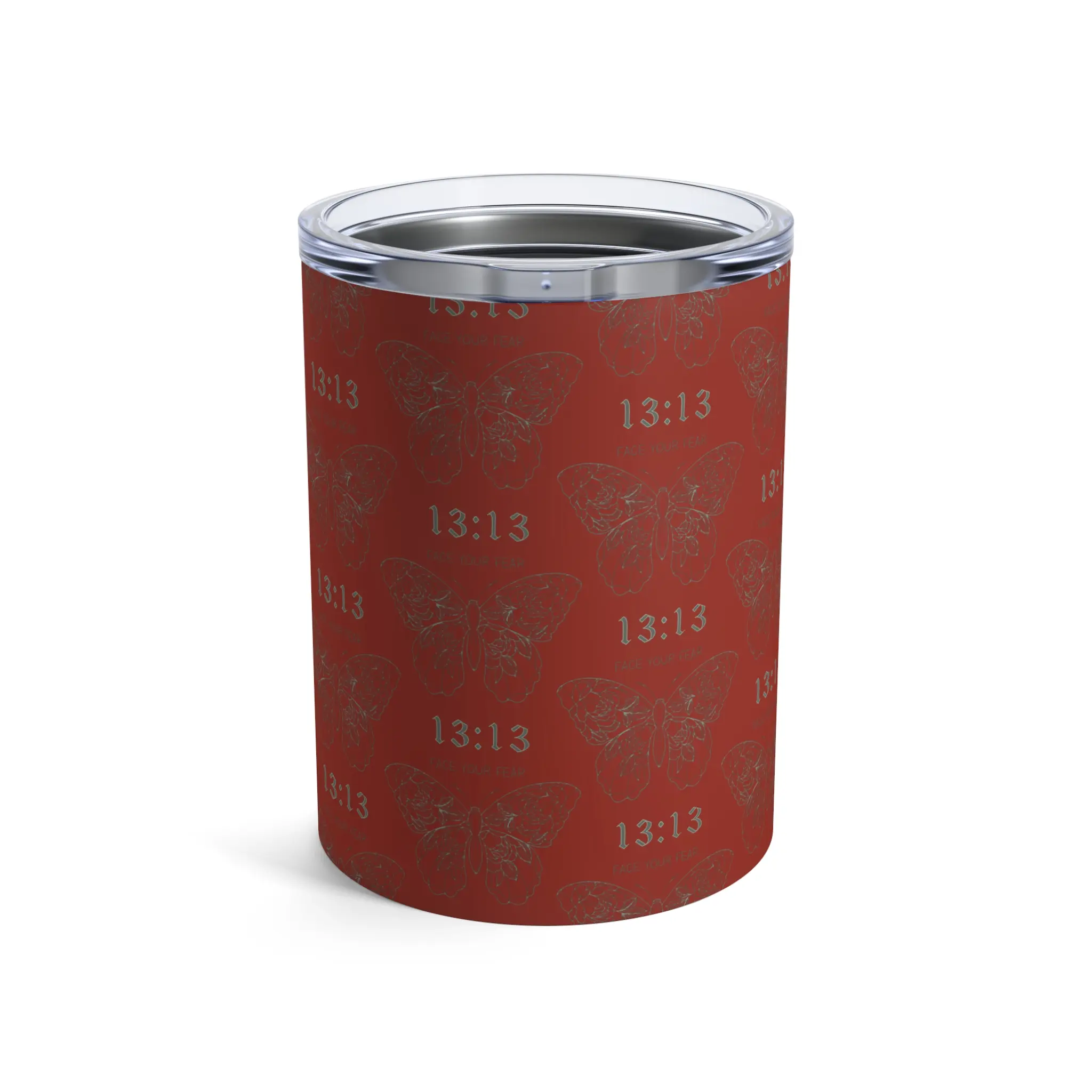 Red Tumbler 10oz, Angel Number 1313 Face Your Fears, Numerology Gift, Positive Energy Cup, Manifestation Gift, Law of Attraction Gift