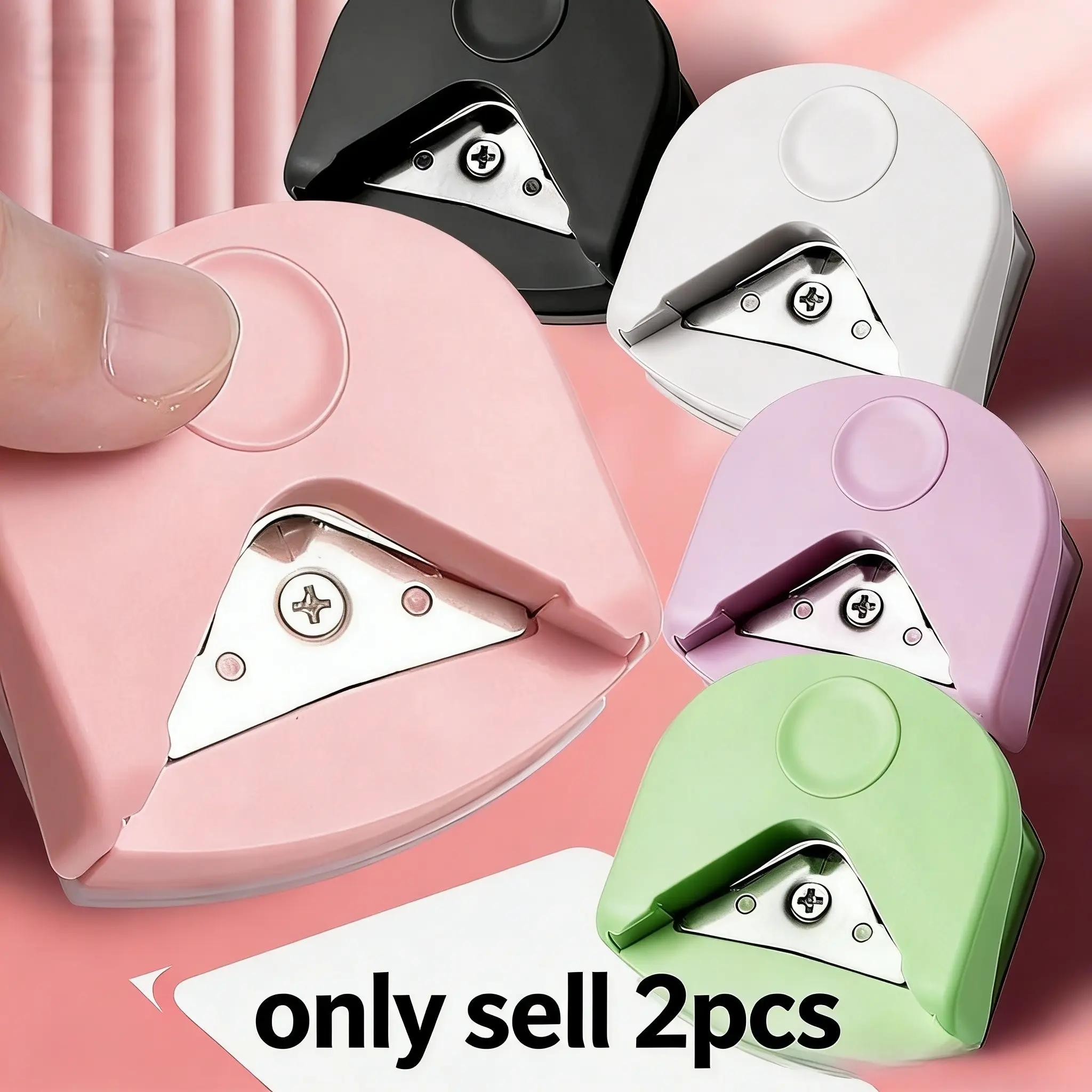 2pcs Rearner R4 Corner Rounder Cutter with Plastic Edge Film, Ideal for Cardboard Paper Photos Cards, DIY Home Office Use Office Cutting Supply Portable Trimming Tool