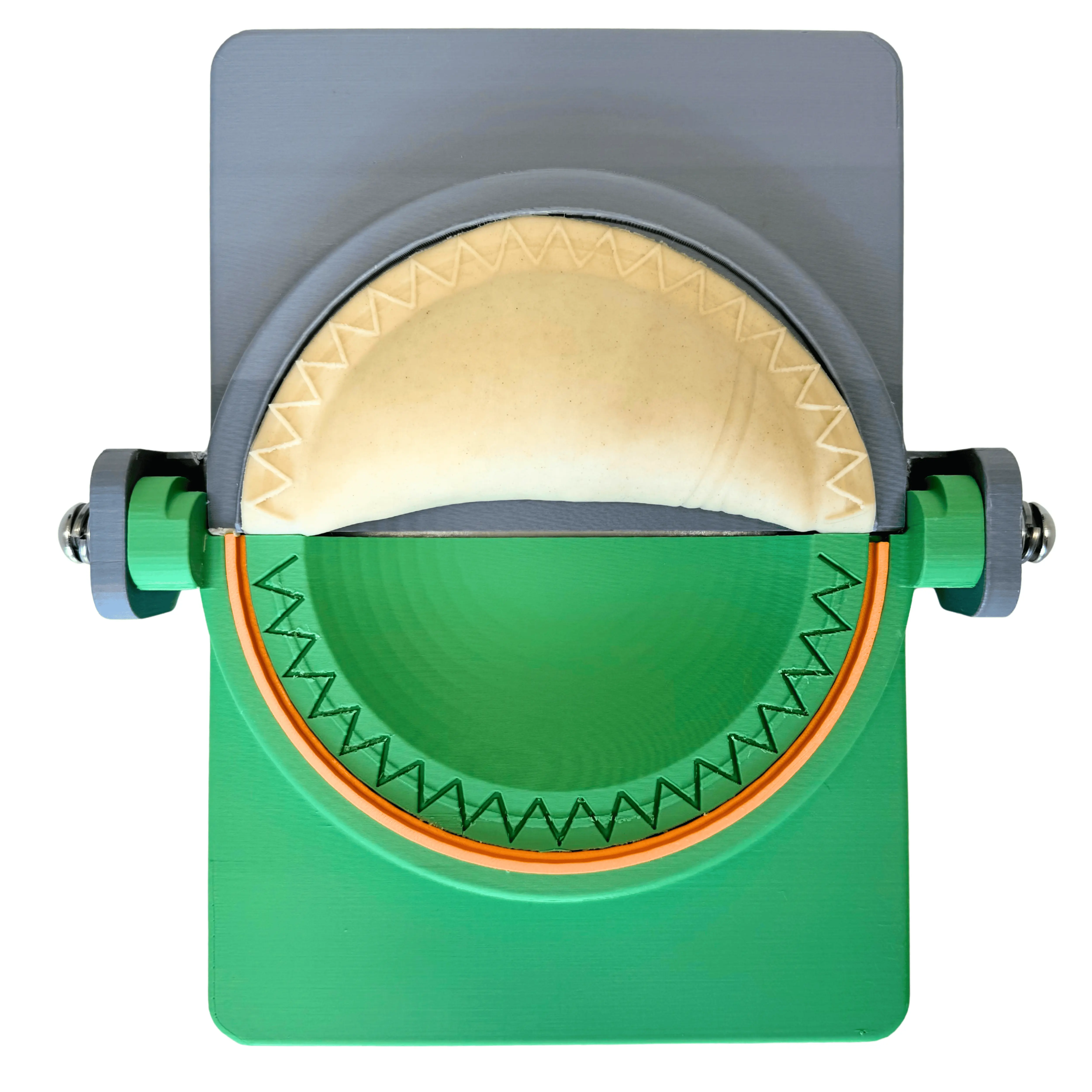 Empanada Press Sun Crimp + Built-In Dough Cutter | Rosette Maker, Quesadilla Crimper, Dumpling Maker Machine, Empanada Roller | PETG | Made in USA | 3.5" to 7"