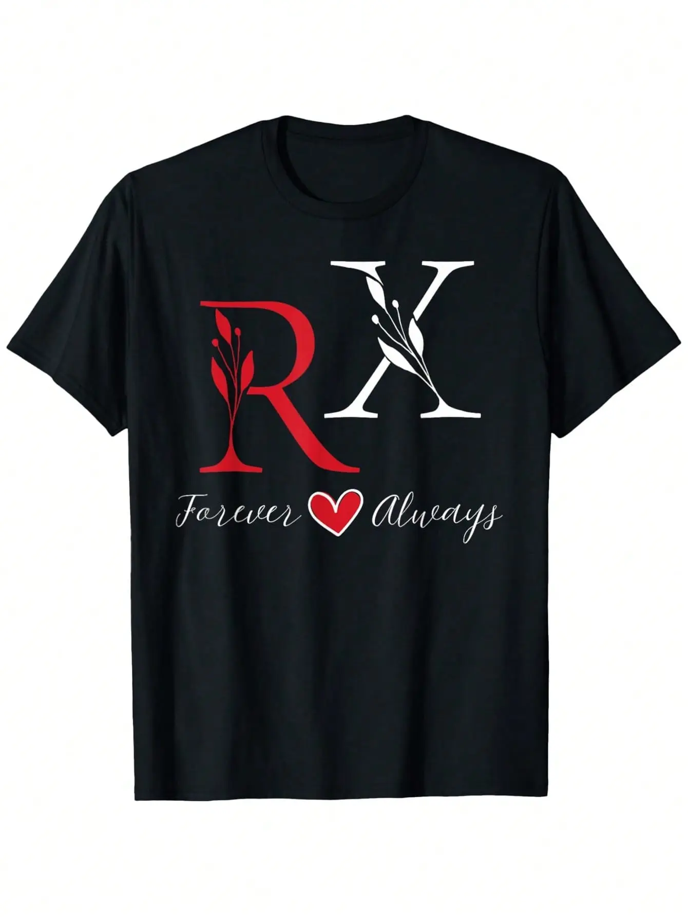 R X Couples Initials Wedding Anniversary T-Shirt - Mr Mrs Matching Romantic Gift 180gsm Heavyweight Fabric S-XXXL Sizes