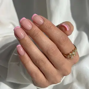 Classic Pink French Square Nails - Press On Nails