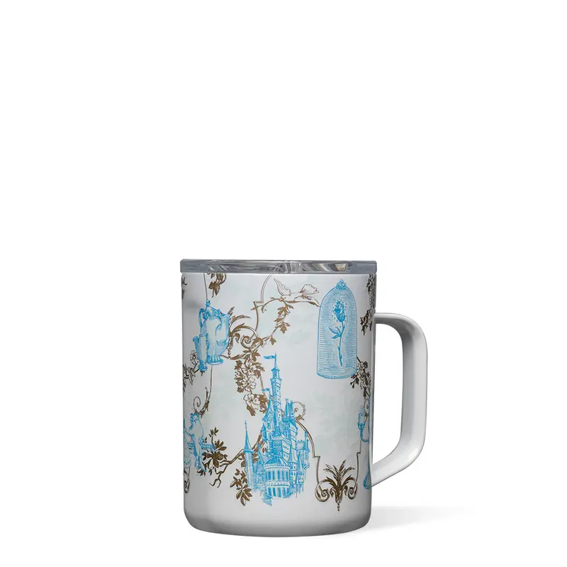 Disney Princess Belle Character Adorned Print Cute Mug Tumbler - Reusable Heat-Resistant Kitchen Drinkware, 3h Hot Coffee Retention, Character Images Design, Cute Mugs