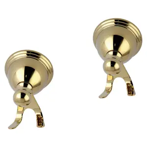 212 MAIN Polished Brass Wall-Mount Restoration Bathroom Hooks, 2.75 in. Hardware Accessory - Set of 2