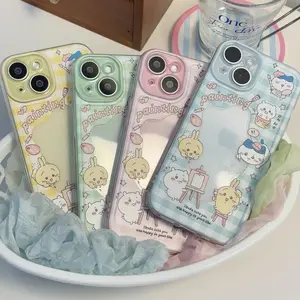 C-Chiikawa Usagi case suitable for Apple 14 Pro, iPhone 17 cute style, 16/15 Pro Max silver