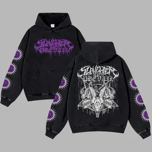 [Baby Gang] Slaughter to Prevail Heavy Metal Washed Hoodie Slaughter to Prevail Tour 2026 Deathcore Unisex Oversize Rock Band Cotton Gift For Rock Music Lovers Vintage 90s Graphic Hoodie Graphic Streetwear