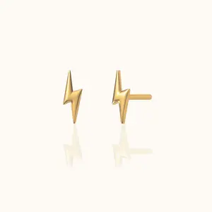 Tiny Lightning Bolt Stud Earrings