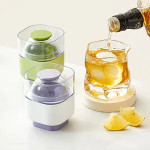 Luting Large Silicone Ice Ball Tray Press Type Round Ice Mold for Whiskey & Cocktails Home Bar