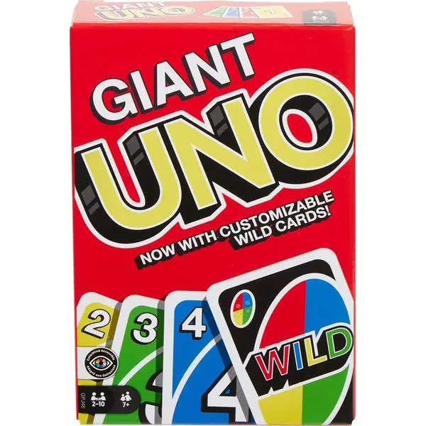 Mattel Games Giant UNO Card Game – Large Colorblind-Accessible Deck for Kids, Adults & Family Game Night