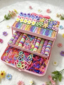 1241pcs/set Colorful Hair Accessory Gift Box. Includes Hair-Friendly Ties, Duckbill Clips, Flower Clips & Headbands. Perfect for Daily Outfits, School, Parties & Dates. Great Birthday Gift. Creative Hairstyles for Girls & Women.