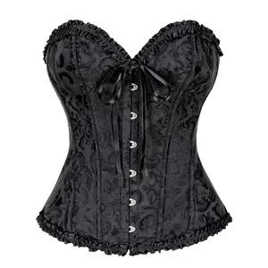 Women's Elegant Lace Trim Shapewear Bodysuit, Strapless Backless Design, All Seasons Wear, Fashionable Court Style, Corset for Halloween Christmas Parties, Perfect for Parties & Special Occasions