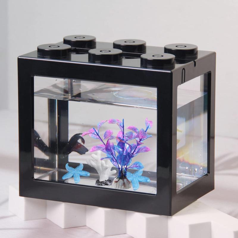 Small Betta Fish Tank, 1 Count Stackable Mini Fish Tank Aquarium ...