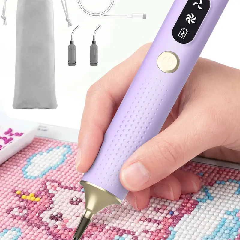 Unisex Battery-Powered Electric Diamond Painting Pen, Cordless Rechargeable Crafting Tool with 2-Stage Adjustable Suction Mode for Teenagers  Complete Accessories