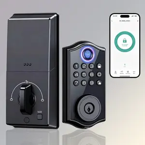 Fingerprint Smart Lock for Front Door, 4-in-1 Keyless Entry Deadbolt with Keypad, Bluetooth App Control and Backup Keys