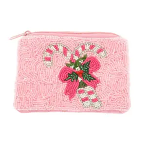 Holiday Theme Seed Beaded Coin Bag