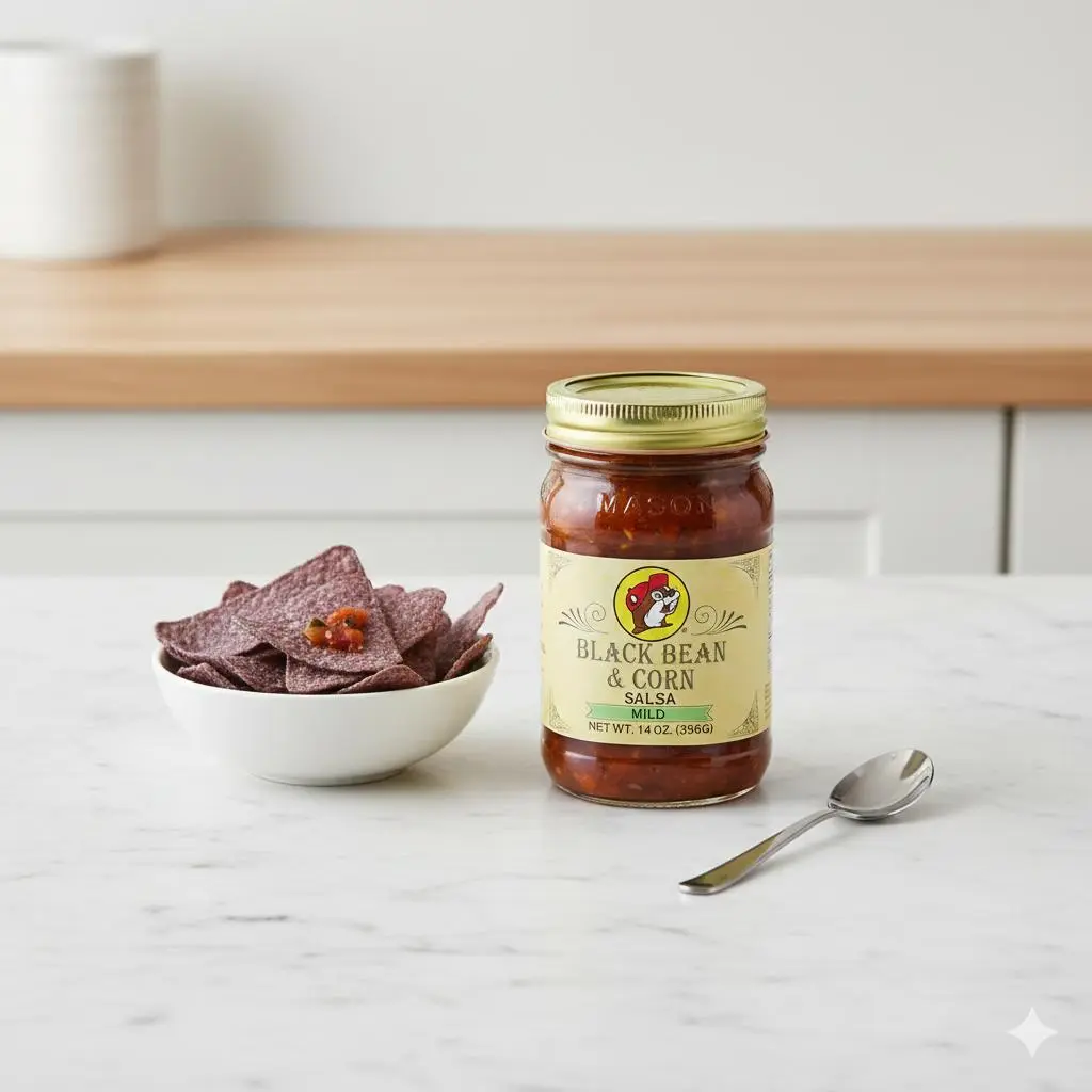 Buc-ee's Mild Black Bean & Corn Salsa - 14 oz Jar, Ambient Premium Ingredients Cooking Sauce, Contains Black Beans & Corn Kernels for Versatile Dishes