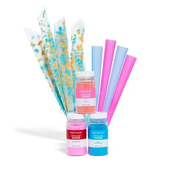 Nostalgia Cotton Candy Party Kit with Assorted Flossing Sugars
