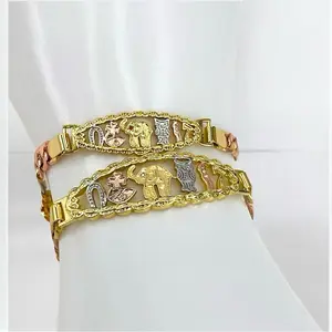 Good Luck Sigs Bracelet Gold Plated 18k Classic Chain Design with Lucky Symbols Durable Cut Grade Good Quality