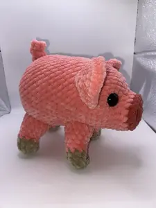 Hand Crocheted Standing Pig