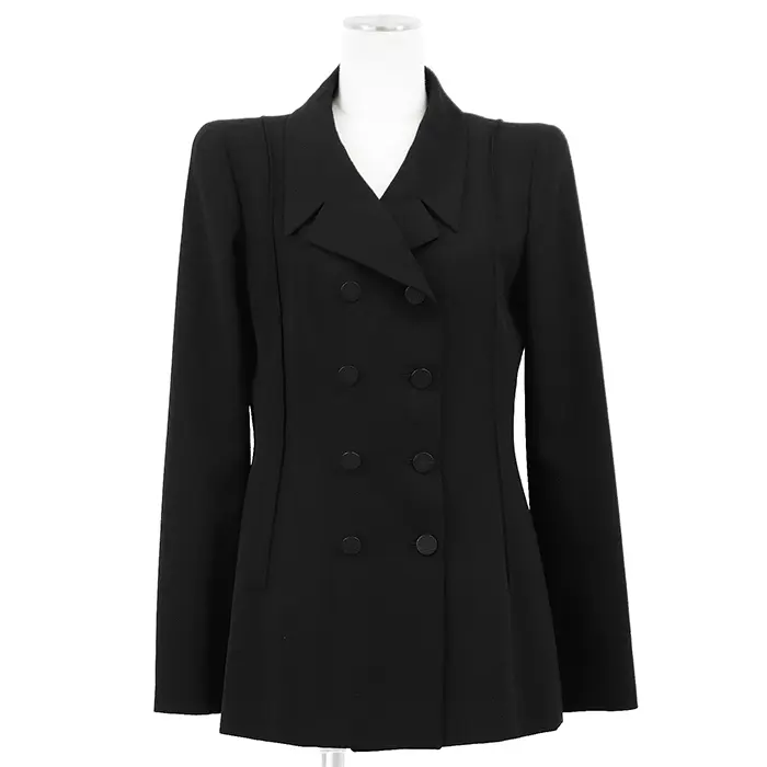 Pre-owned CHANEL Wool Small Leather Goods Double Breasted Jacket