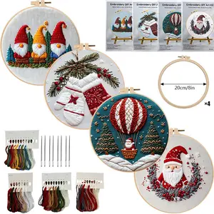 Embroidery Kit Set for Beginners, Elegant Cross Stitch Embroidery Kit, Christmas Embroidery Kit, DIY Embroidery Lovers, Embroidery Thread, Includes Printed Cotton Fabric