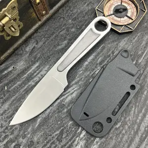 1119 Wrench-Style Fixed Blade Knife 5Cr13MoV Stainless Steel Blade Camping Hiking Fishing Black Sheath Perfect Birthday Gift for Men Daily Multi-Functional EDC Tool