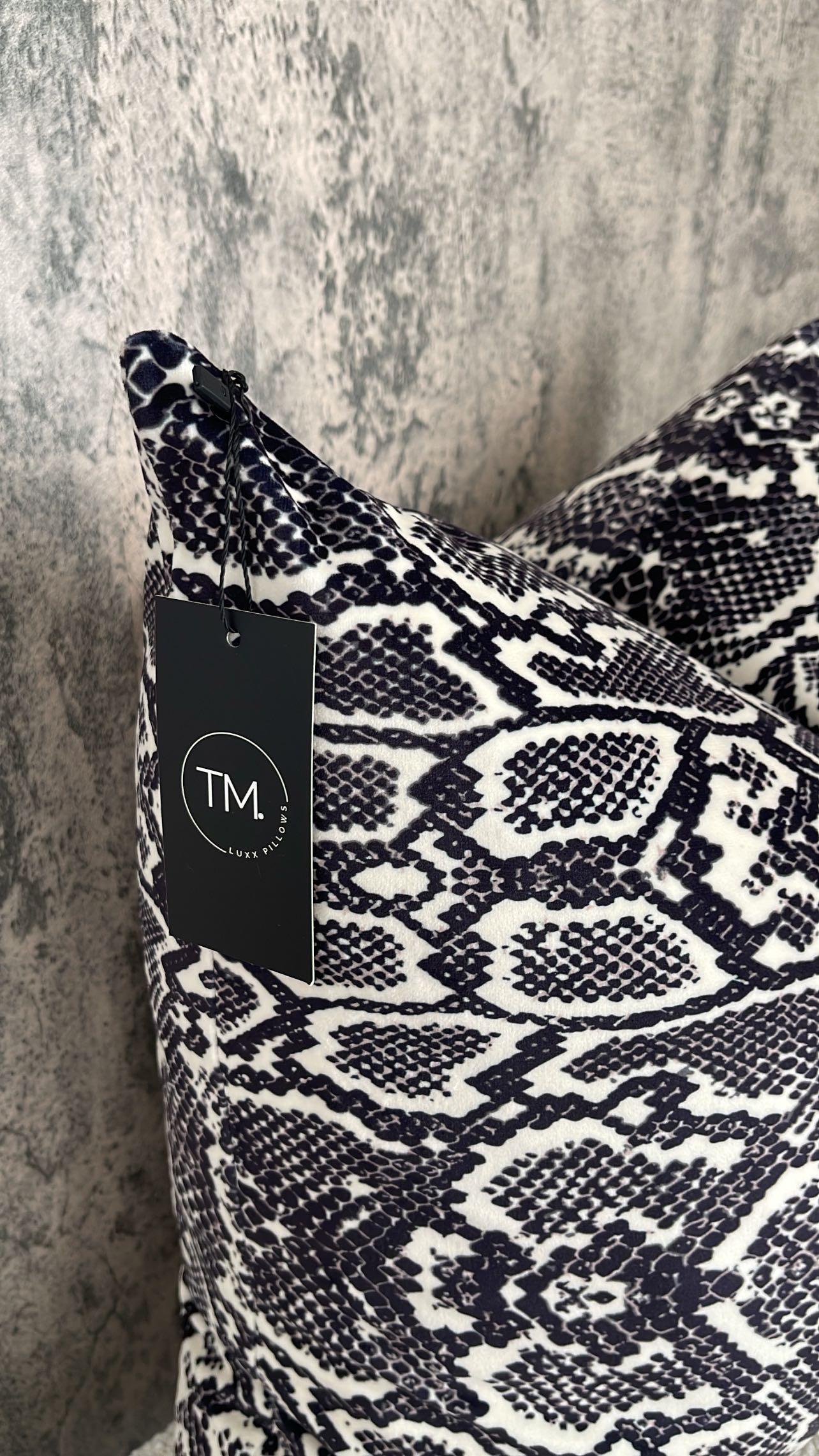 Python Velvet Luxx Pillow - Snake Skin Print with Velvet Finish