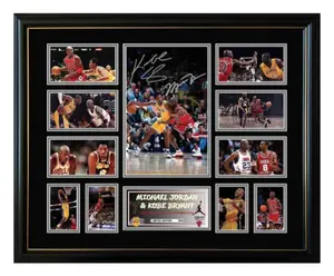 Michael Jordan Kobe Bryant Legends Signed Limited Edition Memorabilia Frame