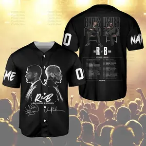 Baseball Jersey, R&B Tour 2026 Jersey, Custom Name Concert Shirt, Team Breezy Jersey, Music Fan Jersey 3