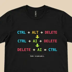 Men's Ribbed Breathable Short-Sleeve T-Shirt, Athletic Heather CTRL-ALT-DELETE AI Prints, Tech Humor Casual Computer Keyboard Top