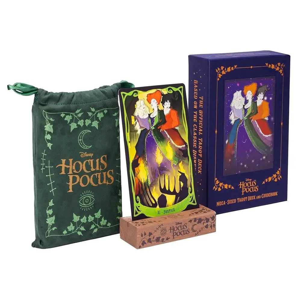 Mega-Sized Hocus Pocus Sanderson Sisters Themed Tarot Deck, Includes Velvet Card Stand, Deluxe Velvet Pouch, Detailed Guidebook, Full-Color Illustrations (Literature & Art Collectible for Themed Games), Mega Cards, Tarot Card Set