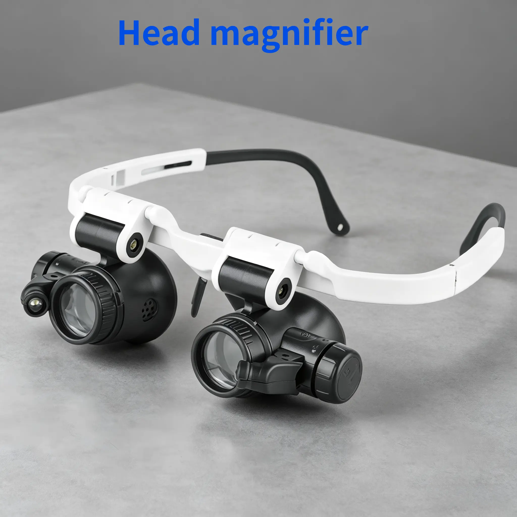ABS Head-Mounted Magnifying Glass with Comfortable Plastic Headband, Bright LED Lights, 3 Adjustable Lenses, Hands-Free Optical Measuring Tool for Antique Crafting, Watch Repair Accessories