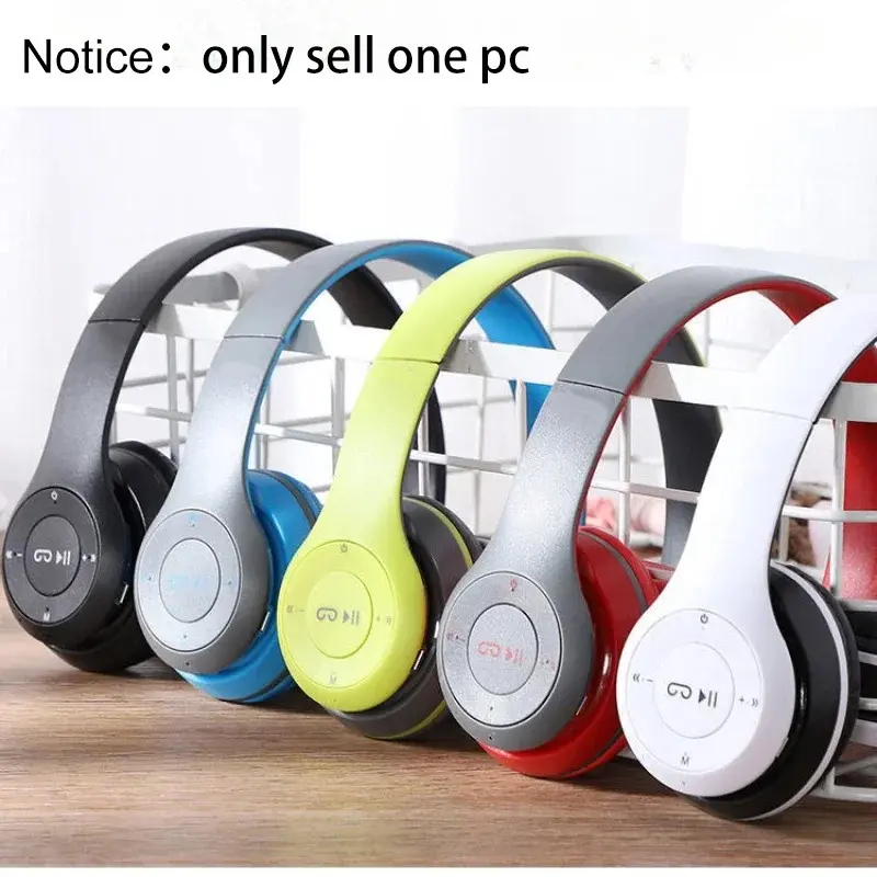 P47 Bluetooth-compatible 5.0 Wireless Headphone Headset, Foldable Portable HiFi Stereo Bass Audio Earphone, Kid Helmet Gift with Mic, Perfect for Music Lovers, Wireless Music Earphones, High Quality Headphones, Electronic