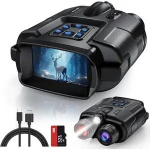 4k night vision binoculars infrared night vision goggles for adults 3 hd screen binoculars with 8x digital zoom 5000mah rechargeable 32gb card to save photos and videos