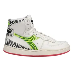 diadora Womens Mi Basket H Animalier Zebra High  Sneakers Shoes Casual - White