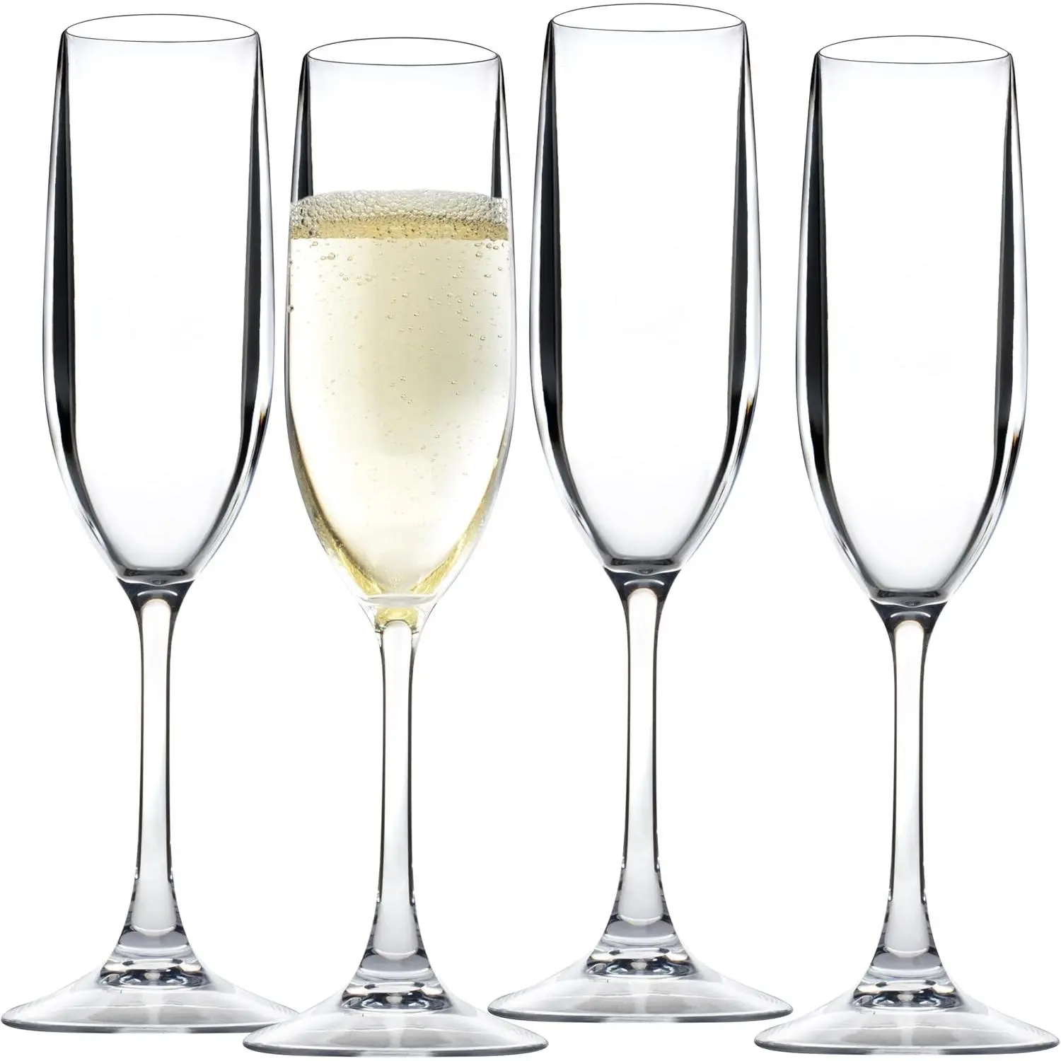 D'Eco Unbreakable 12 oz Champagne Flutes (Set of 4) 100% Tritan Reusable Glasses - Perfect for Hosting Parties- Great Graduation & Mother's Day Gift