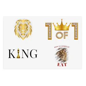 Regal Lion Sticker Sheets | Motivational Wall Art, Home Office Decor, Laptop Stickers, Gift for Kings, Inspirational Quotes