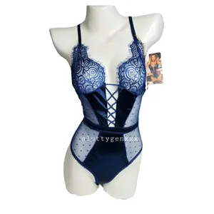 Allure Me Teddie Lingerie - Red And Royal Blue