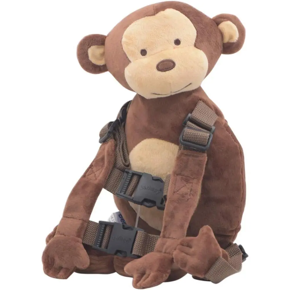 2 in 1 New Monkey Toddler Safety Harness Backpack Children's Walking Leash Strap(Brown)
