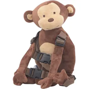 2 in 1 Monkey Toddler Safety Harness Backpack Children's Walking Leash Strap(Brown)